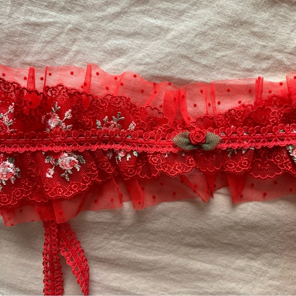 🌹 For Love & Lemons Red Rose Garter Belt 🌹 Limited Edition, NWT - Picture 6 of 7